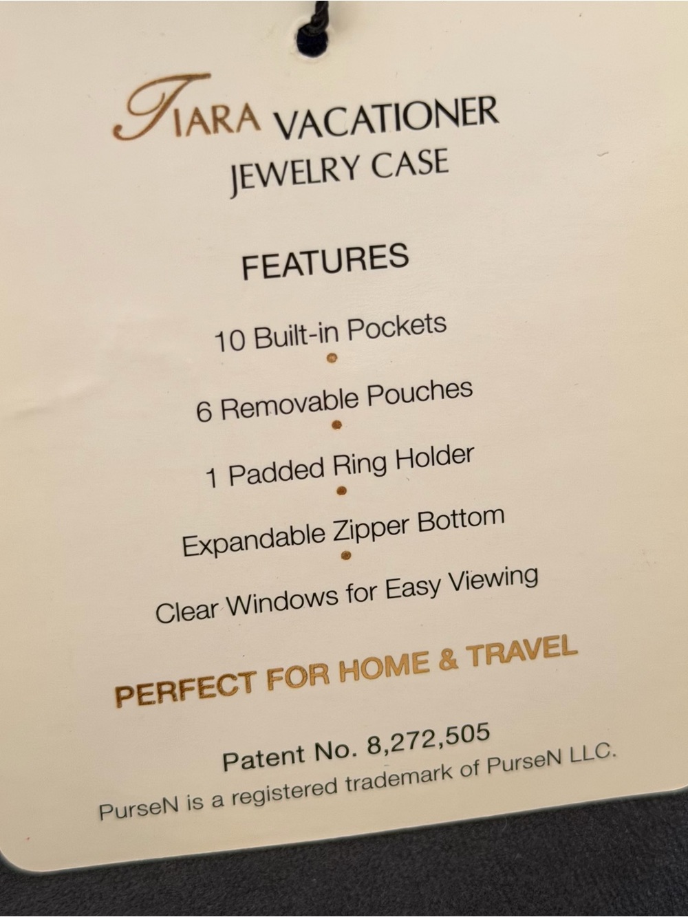 PurseN Tiara Vacationer Travel Jewelry Case Organizer - Blue Polka Dot NWT - Picture 7 of 8